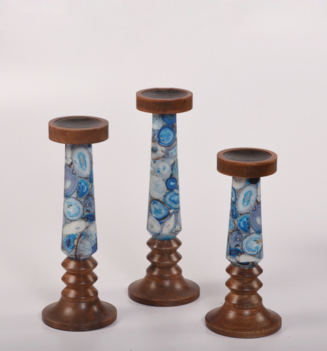 Set Of 3 Candle With Enamel