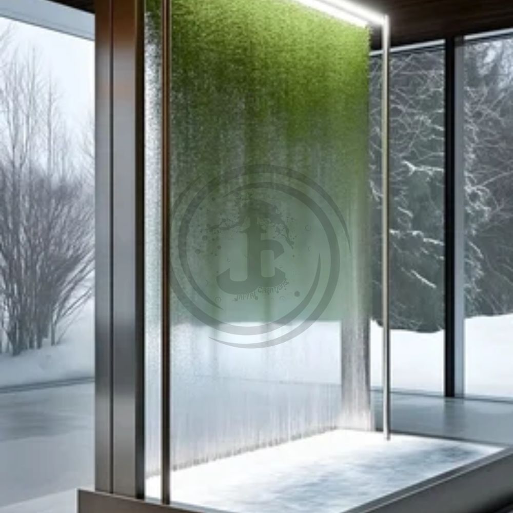 Wall Fountains - Glass, 4-8 Feet Height, 16" Width | Indoor Wall Decoration, RGB Color, Ambient Lighting, Stress Reduction