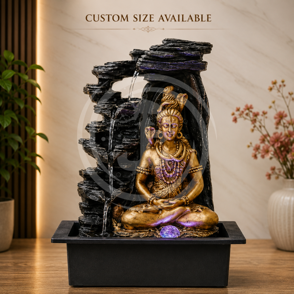 Lord Shiva Frp Indoor Fountains - Color: Multi-color (blue