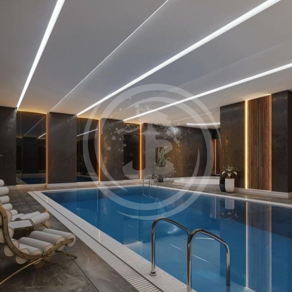 Indoor Swimming Pool - Premium Reinforced Fiberglass, Spacious 12x25 Feet, Elegant Blue Finish, Safe Non-Slip Surface, Energy Efficient Heating System