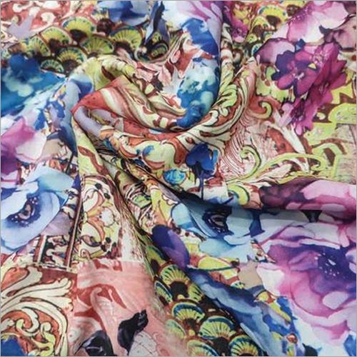 Multicolor Plain Printed Japani Satin Fabrics