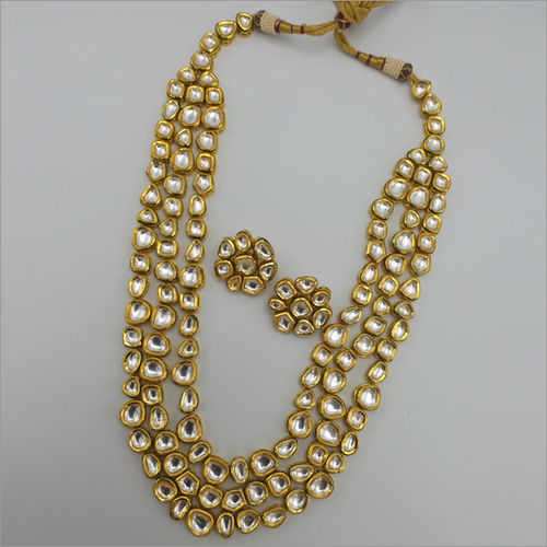 Layered Kundan Necklace with Earrings By KYRIA