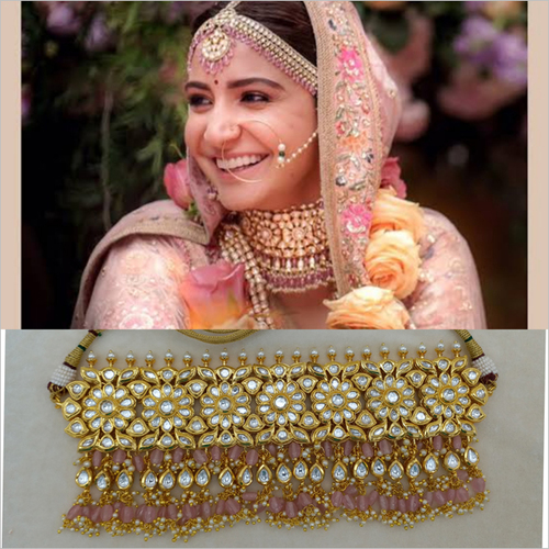 Anushka Style Bridal Choker Necklace with Earring