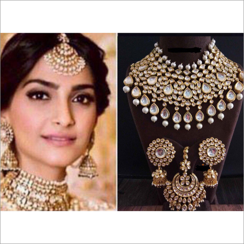 Sonam Style Bridal Necklace with Earrings and Maangtikka
