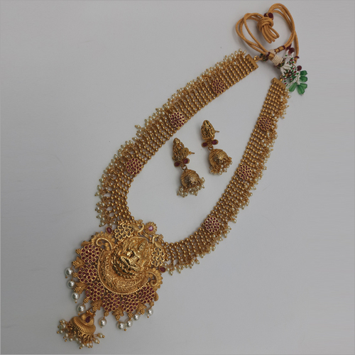 Long Temple Necklace with Earring By KYRIA
