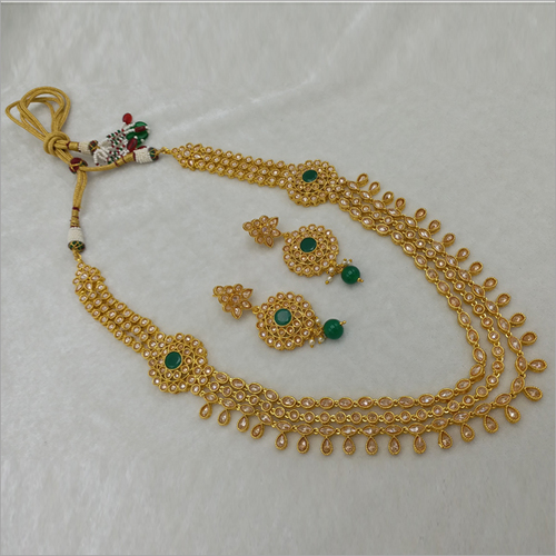 Long Reversed AD Necklace with earring
