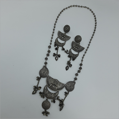 Long Chain Oxidize Necklace Set