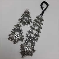 Long Mirror Oxidize Necklace Set