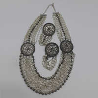 Long Moti Oxidize Necklace Set