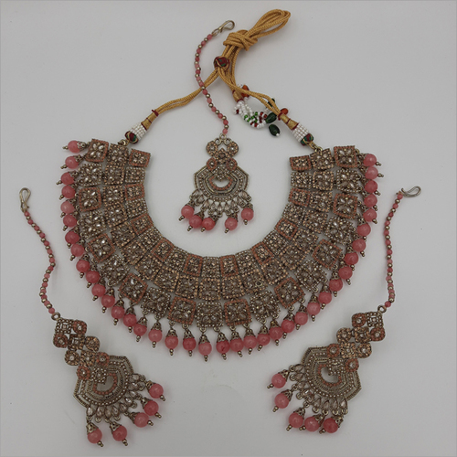 Pink Pakistani Necklace Set
