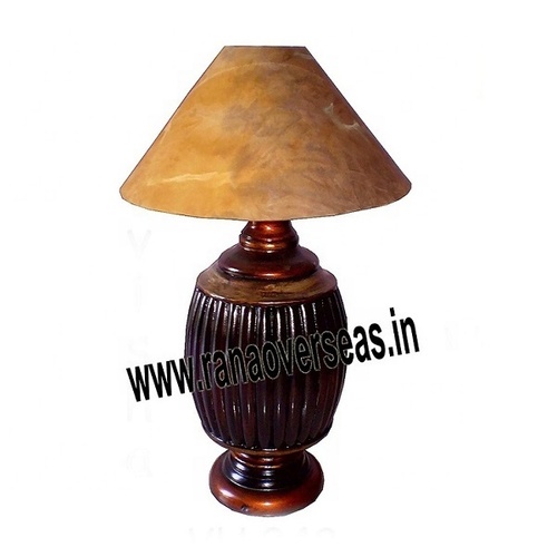 Wood Wooden Carved Lamp