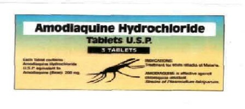 Amodiaquine Hydrochloride Tablets As Directed By Physician.