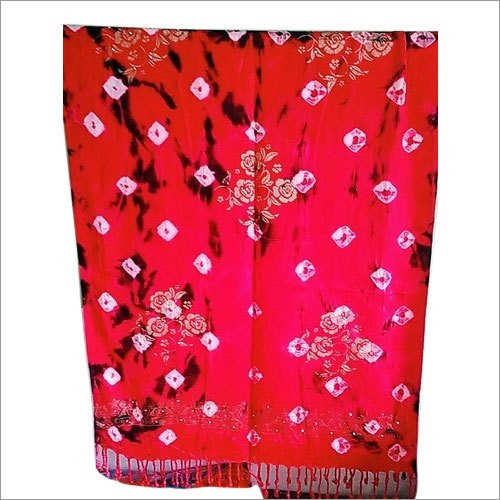 Ladies Satin Bandhej Stole - Satin Fabric, Daily Fashion Use | Stylish Women's Stole for Everyday Elegance and Comfort