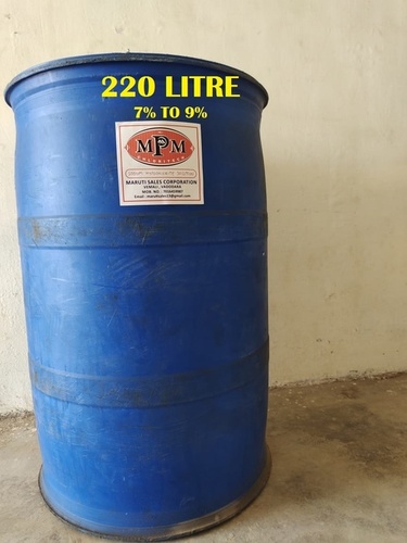 (7% to 9%) 220 Litre Sodium Hypochlorite Solution