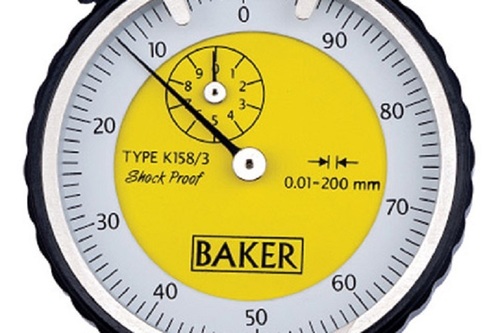 BAKER GAUGES K158/0 Depth Gauge - Plastic, 80 mm Base Length, White | Calibration Certificate, Extension Rods, Tungsten Carbide Contact Point