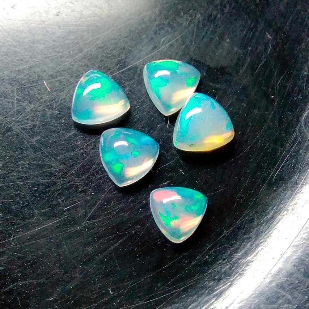 9mm Ethiopian Opal Trillion Cabochon Loose Gemstones