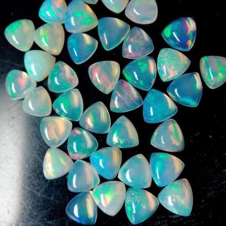 10mm Ethiopian Opal Trillion Cabochon Loose Gemstones