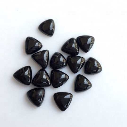 3mm Black Spinel Trillion Cabochon Loose Gemstones