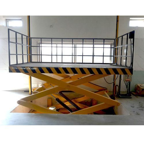 Cage type Pit Mounted Scissor Lift Table By HK INDUSTRIES