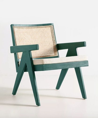Handmade Green Cane Chair.