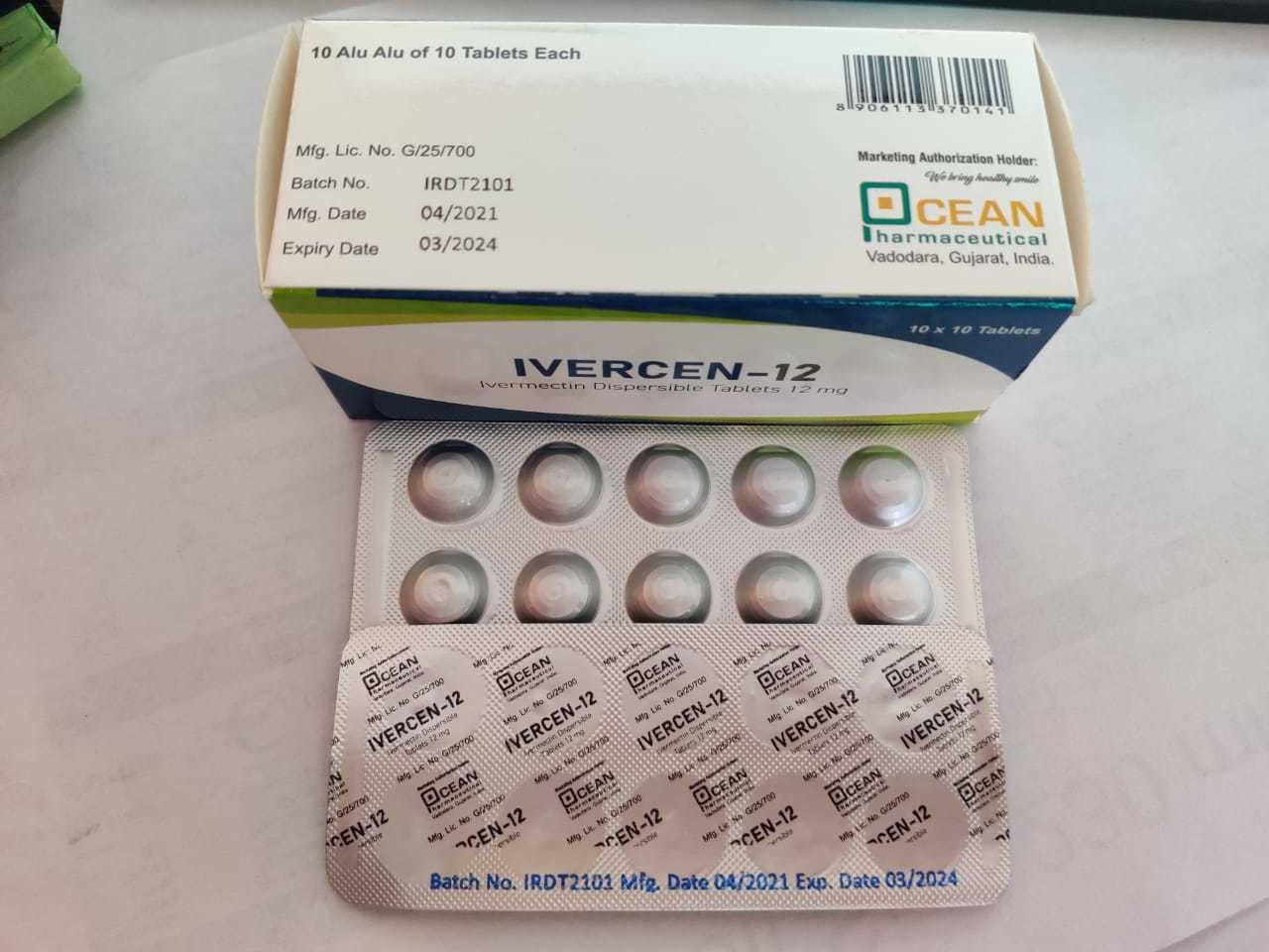 Ivercen-12 -Ivermectin dispersible Tablets 12mg