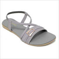 Ladies Flat Gray Sandals