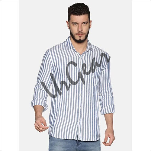 UrGear Mens Slim Fit Cotton Striped Shirt