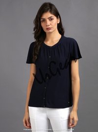 Women Navy Solid Top