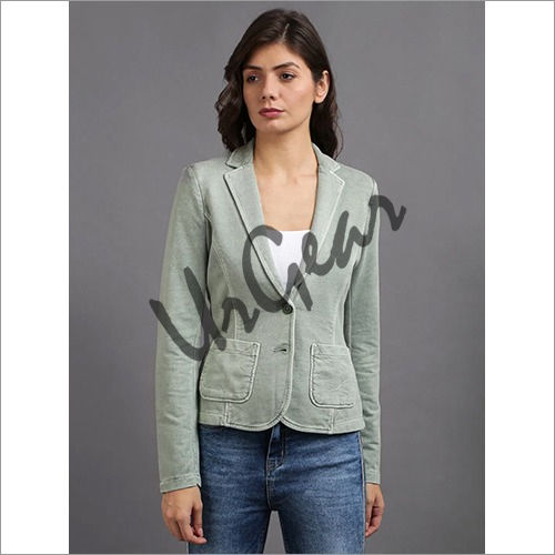 Women Green Solid Jacket 