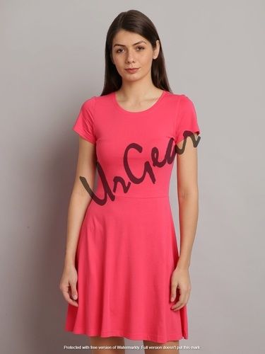 Urgear Women Drop Waist Pink Dress