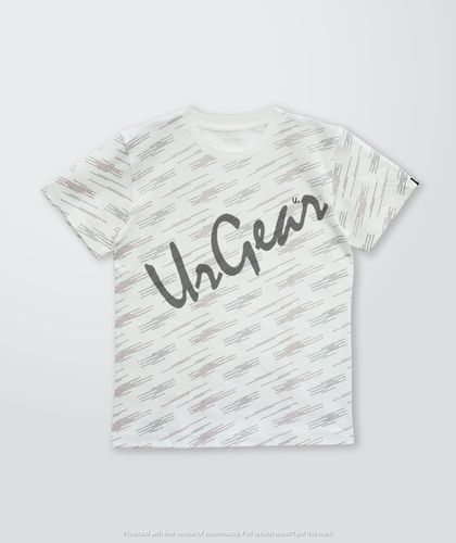 Kids Printed White Line T-Shirt 