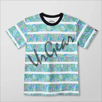 Kids Floral Print Striped T-Shirt