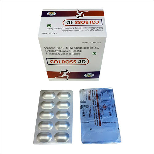 Collagen Type 1 MSM Chondroitin Sulfate, Sodium Hyaluronate Rosehip And Vitamin C Enriched Tablets