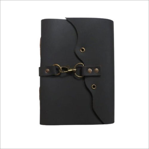 Durable Black Leather Cover Notebook