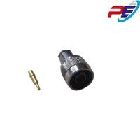 Straight Clamp Type N Male Connector - Brass Material, 3/8" Thread Size, Silver Color, 50-75 Ohm Impedance, Nickel Plated, 250mhz Maximum Frequency, 220v Voltage