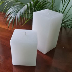 White Solid Colour Square Pillar Candle