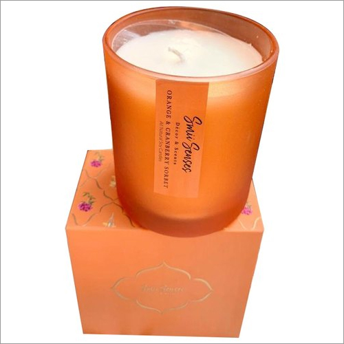 Scented Wax Candle In Frosted Color Glass Jar - Wax Material Handmade Various Sizes Available | Perfect for Home Decoration & Special Occasions