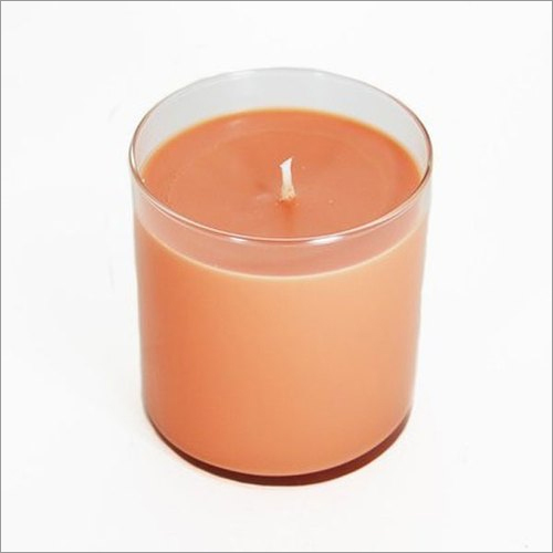 Peach Paraffin Wax Container Candle - 3 Inch Round | Decorative Accent Enhances Ambiance with Invigorating Fragrance
