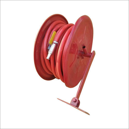 Red Fire Hose Reel - 50mm Diameter, 30m Length | Mild Steel Material, Ideal for Fire Fighting
