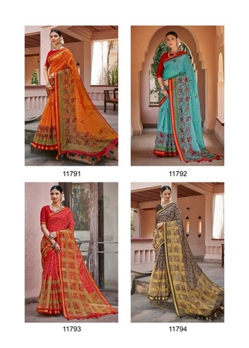 Spring Globle Vol-2 By Triveni Cotton Fancy Printed Festival Wear Sarees Catalogue