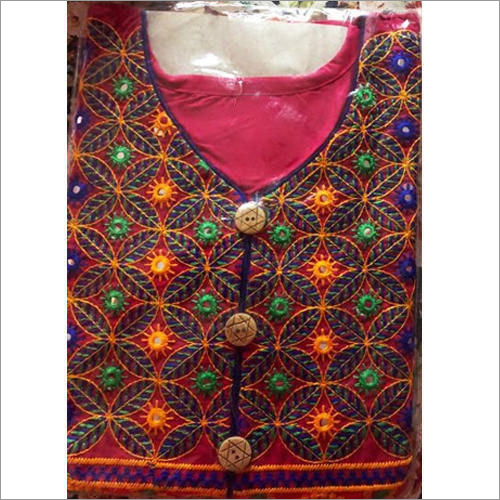 Ladies Designer Embroidered Kurti - Cotton, Size L | Quick Dry, Washable, 3-4th Sleeve Style, Casual Elegance
