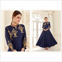 Soft Taffeta Silk Designer Gown - Casual Style, 3/4 Sleeve Design | Washable For All Seasons