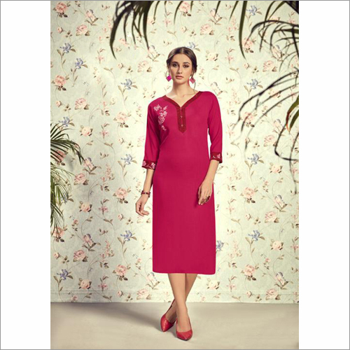 Ladies Modern Rayon Slub Kurti