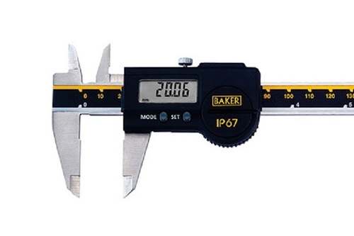 Baker Gauges Zd10 Waterproof Caliper - Plastic, 22cm Length, White Color | IP67 Rating, Smart Inductive System, High Contrast LCD Display