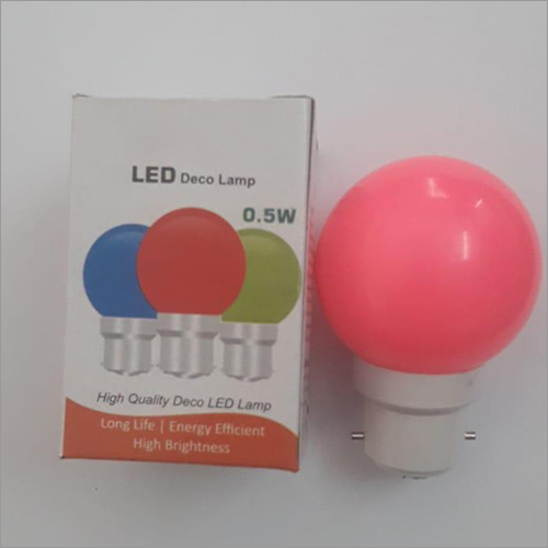 0.5 Watt Colour LED Bulb - Glass, Metal, Red | Household & Commercial Application, High Power Factor, Energy Efficient Design