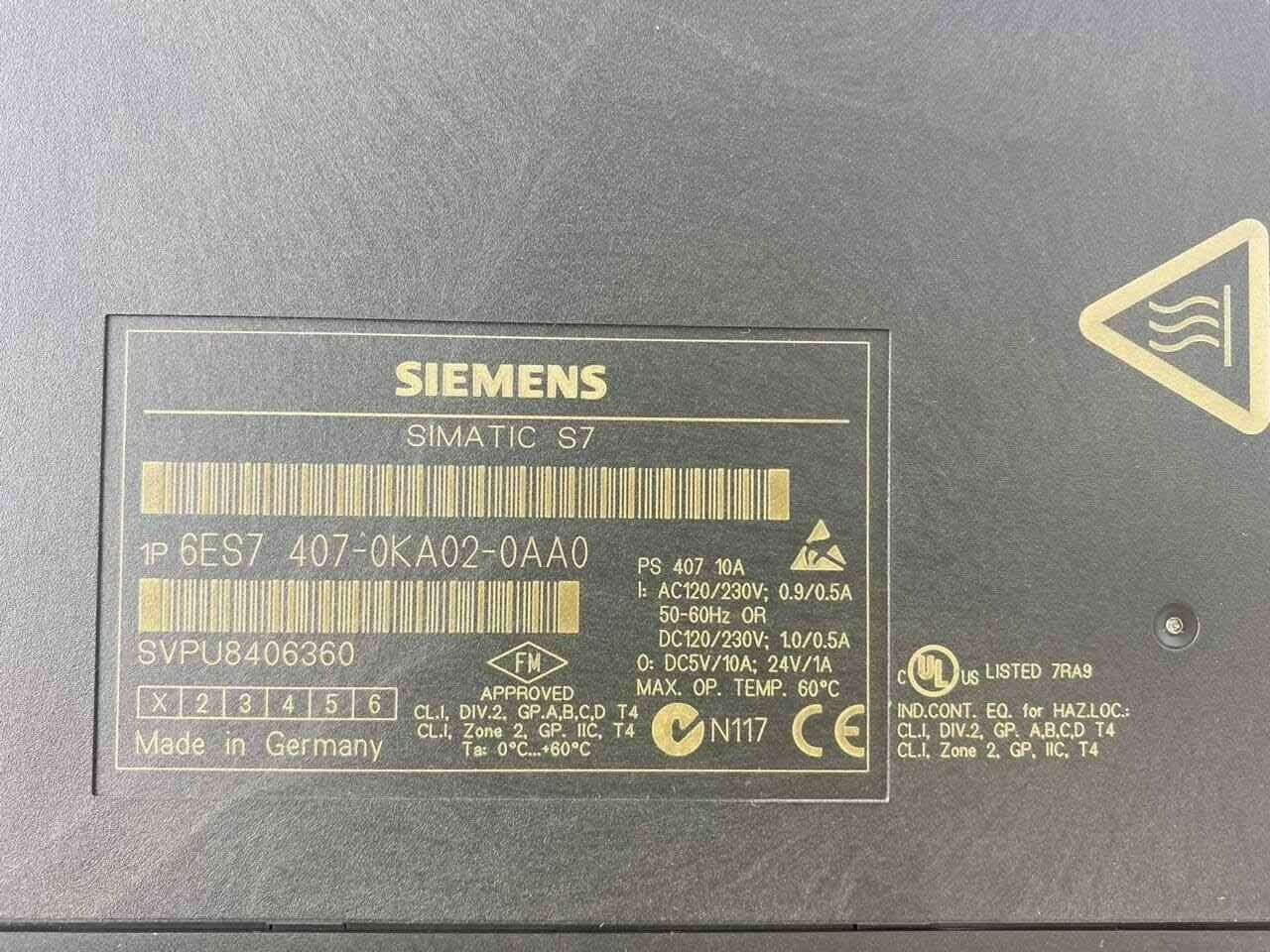 SIEMENS SIMATIC S7 6ES7 407-0KA02-0AA0