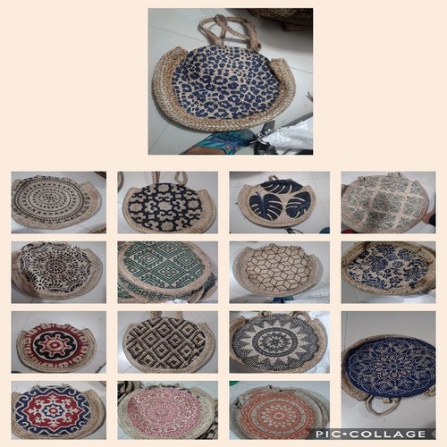 Printed Jute Beach Bag