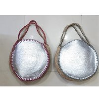 Jute Silver Plated Tote Bag