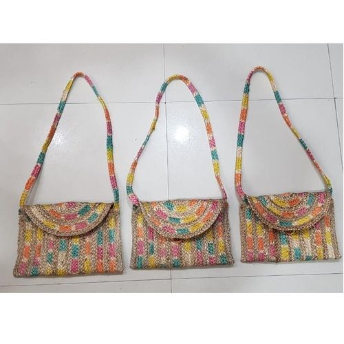 Bags Jute Ikkat Clutch