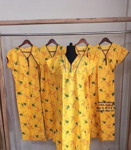 Yellow Cotton Nighty